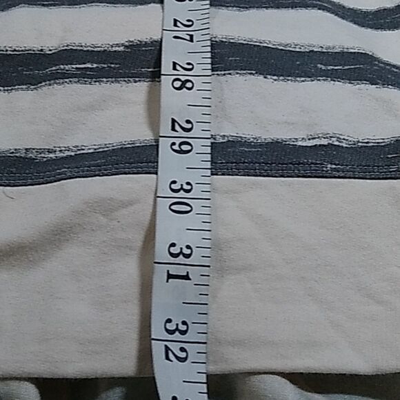Loft cotton dress cream and gray striped S - Picture 9 of 11